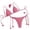 Hot Pink |#30, variant on Crochet Bikini Sets for Women Cheeky Two Piece Bathing Suits Striped Brazilian High Cut Knit Swimsuit Tie for Vacation (Black,M)