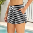 thumbnail image 6 of Two Piece Tankini Swimsuits for Women Striped Tummy Control Bathing Suit with Shorts Athletic Swimwear, 2XL, 6 of 6