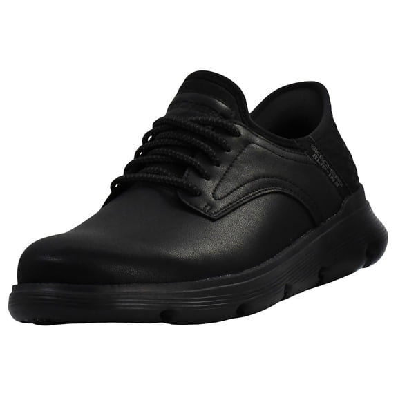 Skechers Garza Gervin Mens Slip on Hands Free Shoes Leather Upper Air Cooled Memory Foam Support