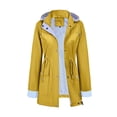 thumbnail image 4 of Yotami Hiking Rain Jacket Women Long Hooded Trench Coats with Waist Drawstring, Button Full Zip, Pocket, Waterproof Windbreaker Travel Outdoor Raincoat Fall Clothes Sizes S-XXL, 4 of 5