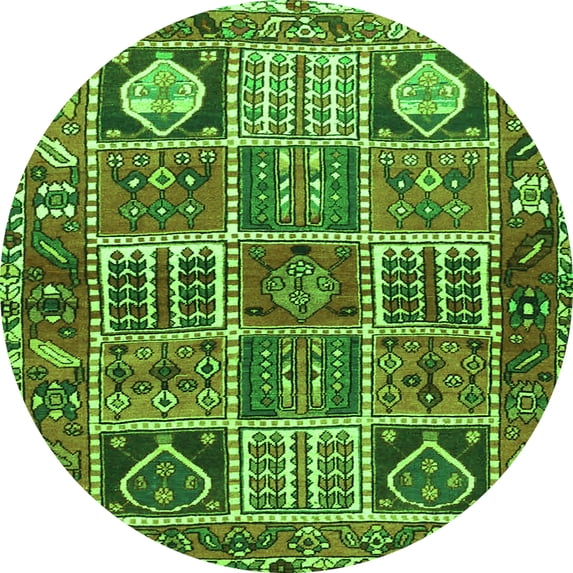 Ahgly Company Indoor Round Persian Green Traditional Area Rugs, 8' Round