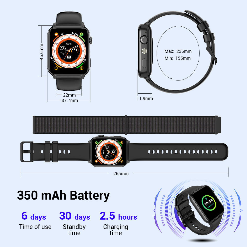 LUOMATE 1.91" Smart Watch with Bluetooth Calling photo 8