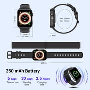 Blackview 1.91 Smartwatch for Men Womens,100+ Sports Modes/Bluetooth(Answer/Make Calls)/IP68 Waterproof,Smart Watch Fits for Android iPhone,Black