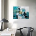 thumbnail image 3 of Nawypu Abstract Canvas Wall Art Pictures for Living Room Wall Decoration Blue Artwork for Walls Teal Pictures for Bedroom Wall Decor Neutral Painting Graffiti Wall Art Canvas Prints Office Posters, 3 of 4