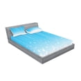thumbnail image 2 of Ambesonne Abstract Fitted Sheet & Pillow Sham Set, Star Vibrant Celestial, Queen, Sky Blue White, 2 of 2