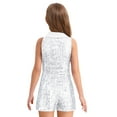 thumbnail image 2 of renvena Short Sequin Jumpsuits Pageant Romper For Girls Jazz Hip Hop Dancing Wedding Evening White 8, 2 of 5