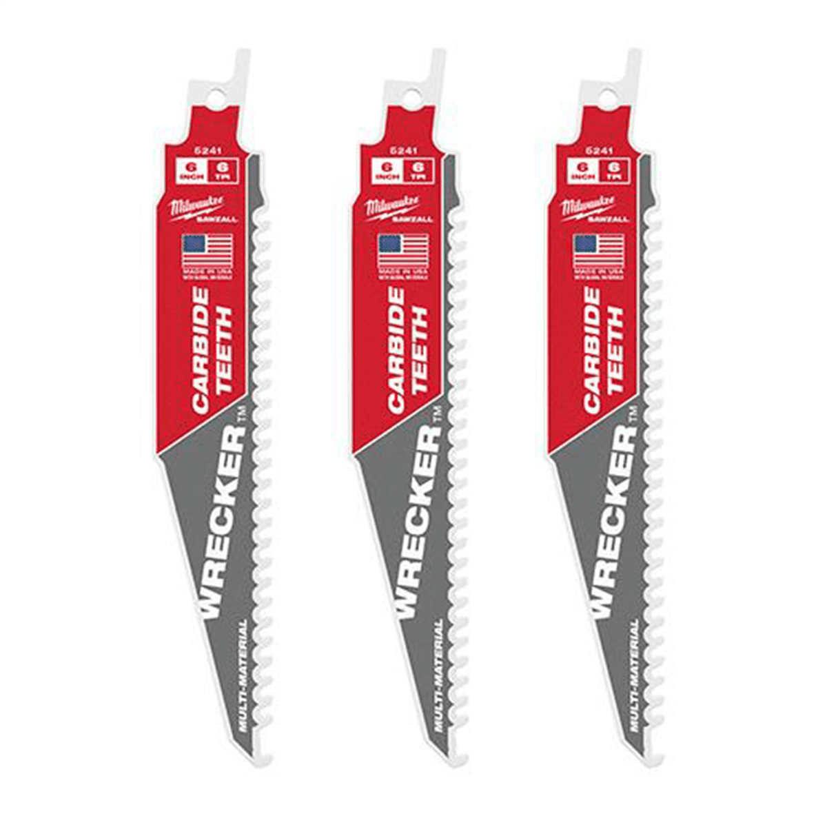 Milwaukee Tool 6" 6 TPI THE WRECKER with Carbide Teeth SAWZALL Blade 3PK