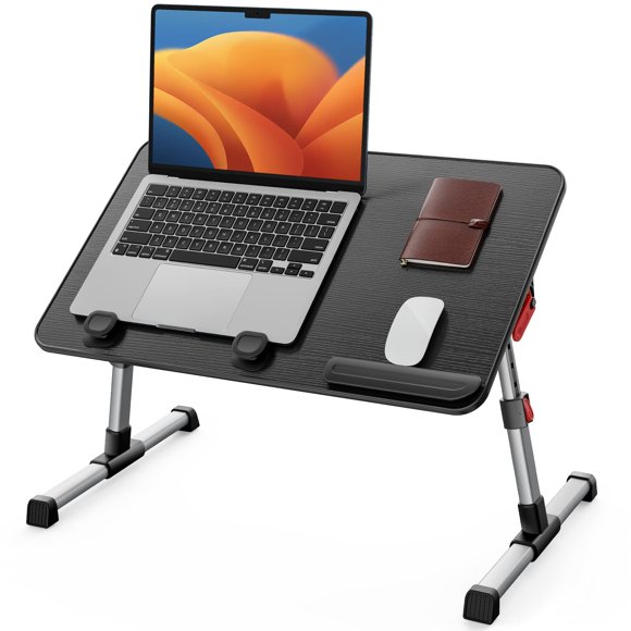 SAIJI Plateau de Lit pour Ordinateur Portable, Table Réglable pour Bureau à Domicile, Bureau Debout Portable, Léger et Pliable pour les Genoux pour Canapé, Sofa, Plancher, Travail, Étude, Lecture