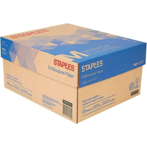 Multipurpose Paper, 8 1/2 in. x 14 in., Case-Staples