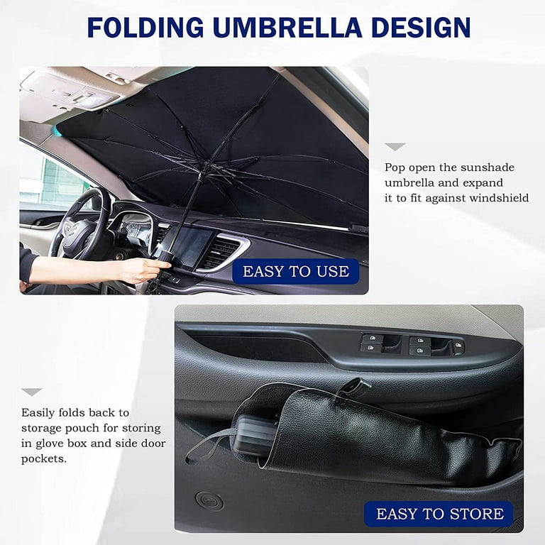 Foldable Car Sunshade Umbrella, Telescopic Car Front Windshield