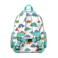 thumbnail image 3 of White Dinosaurs Colorful Species Pattern Backpack for School,Cute School Bag,Schoolbag with Adjustable Shoulder Straps & Padded Back,15.25"x11.5"x5.25", 3 of 5
