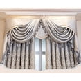 thumbnail image 1 of European Palace Luxury Curtains for Living Room Valance Grey Curtains Double Layer Relief Embroidered Tulle Blackout Curtains, 1 of 5