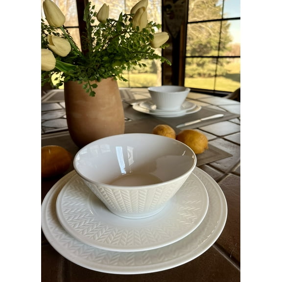 Wheat Durable White Porcelain Dinnerware Set
