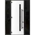 thumbnail image 2 of Front Exterior Prehung Steel Door / Dekton 0163 Ardesia Nero / 2 Side Exterior Windows Sidelites/ Entry Metal Modern Painted W16+36+16x96 Right-hand, 2 of 4