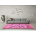 thumbnail image 3 of Ahgly Company Indoor Square Abstract Pink Modern Area Rugs, 4' Square, 3 of 4