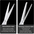 thumbnail image 4 of Juego de 3 tijeras profesionales para cortar el cabello con tijeras de entresacar y peine para uso en salones de belleza y en casa., 4 of 5
