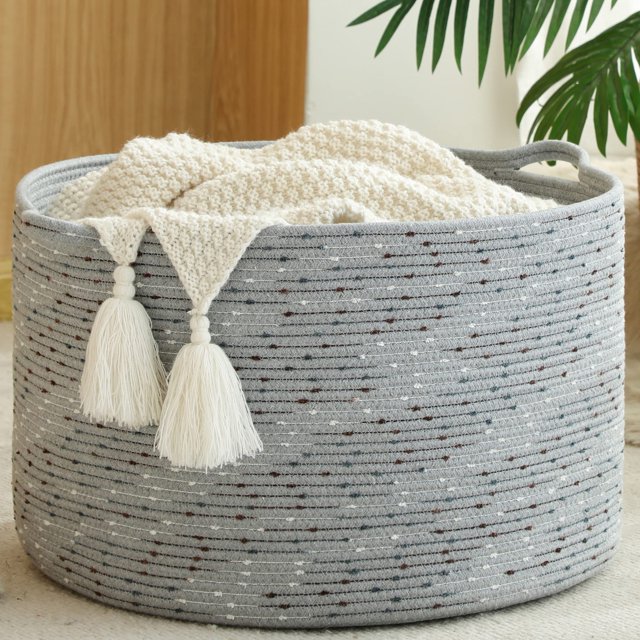 Cesta de almacenamiento KAKAMAY Cesta de manta grande de 20 x 20 x 13 cm