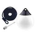 thumbnail image 2 of jinwen Boat Ball Dock Round with Inflatable Pin and Rope Protection Mooring Buoy Anchor White w Black Rope, 2 of 9