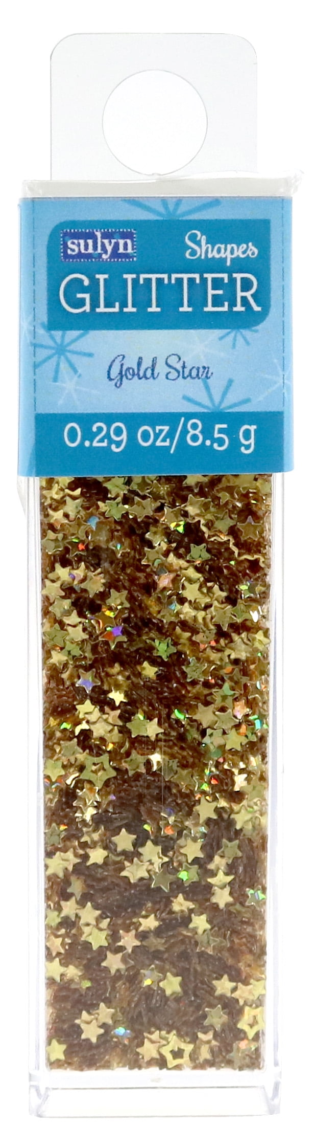 Sulyn Glitter Shapes for Crafts, Gold Stars, .29 oz