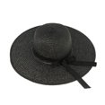thumbnail image 1 of Sombrero de paja para mujer, ala ancha, flexible, para la playa, ajustable, para el sol, para mujer, UPF 50+ (negro) Sincero Electrónica, 1 of 7