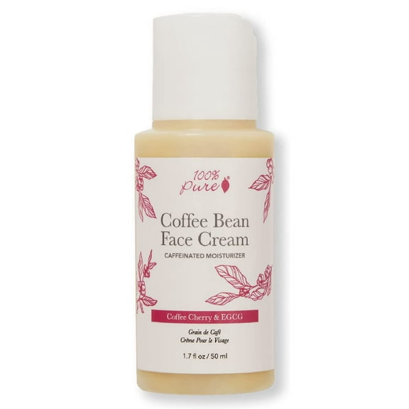 100% PURE Coffee Bean Caffeine Face Cream Glowing Skin Care Anti Aging Youthful Boost Caffeinated Facial Moisturizer with Hyaluronic Acid & Niacinamide for Women & Men - 1.7 fl oz