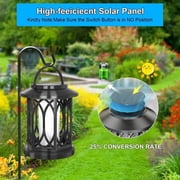 Solar Lanterns Outdoor Waterproof, Upgraded Flickering Flame Outdoor Solar Lantern, Outdoor Hanging Solar Lights for Yard Porch Path Balcony Patio Decor 2 Pack