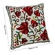 thumbnail image 3 of Funda de almohada decorativa bordada, funda de almohada tradicional con estampado de hojas rojas para sofá, cama, sala de estar, 100 % algodón., 3 of 6
