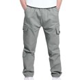 thumbnail image 2 of CAICJ98 Cargo Pants for Boys Elastic Waist Pull On Trousers Kids Casual Baggy Hiking Joggers Sweatpants Teen Boy Clothes,Size 12-13 Years, 2 of 4