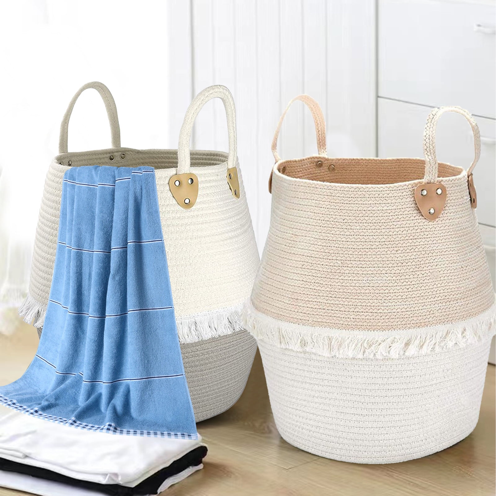 Viadha Clothes Storage Basket Large Cott0n Rope Basket Toy Basket with