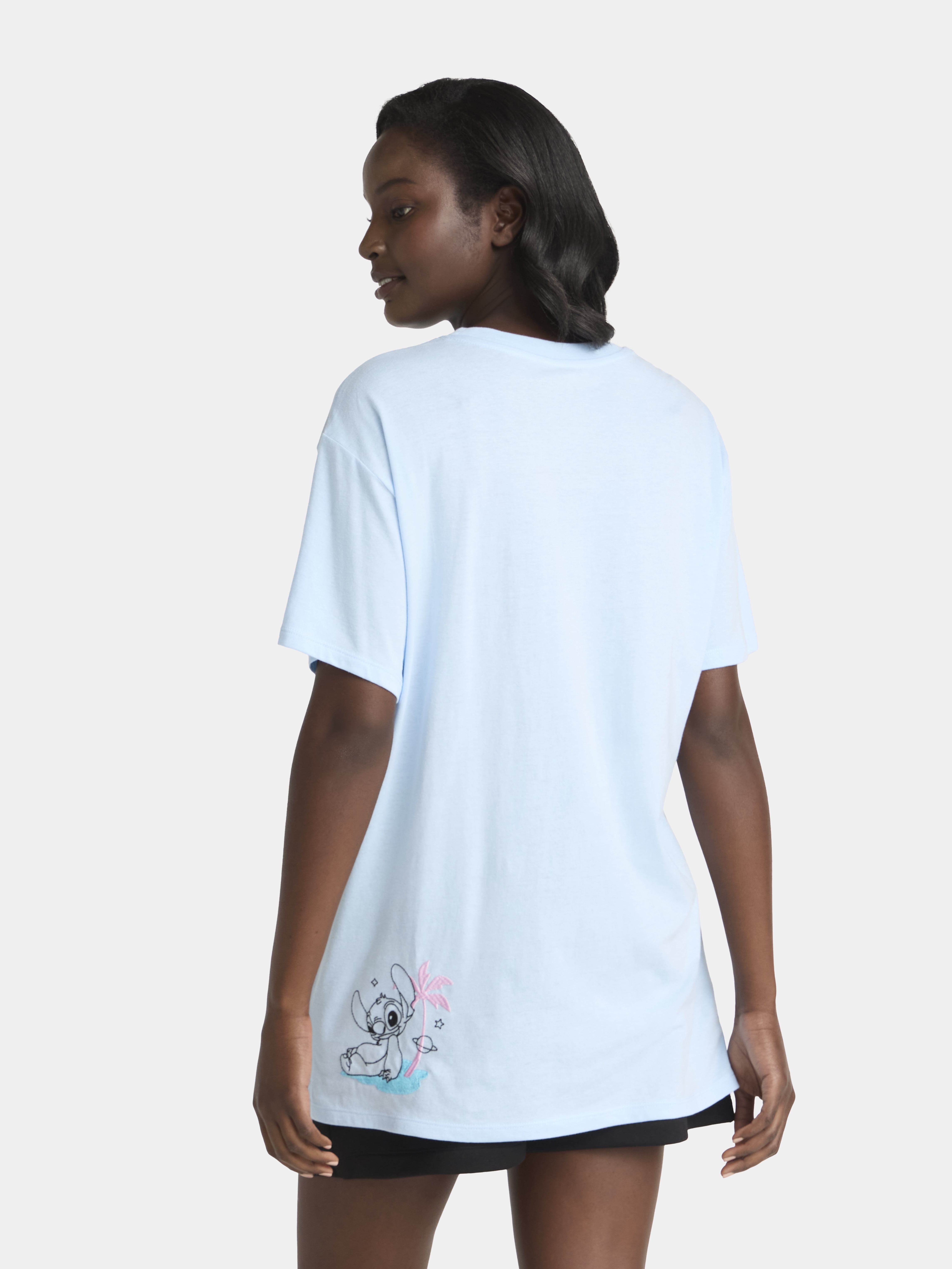 Disney Stitch Women's Graphic Tee with Short Sleeves, Sizes XXS-XXL