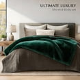 thumbnail image 5 of ROSEKIND Luxury Faux Rabbit Fur Throw Blanket, 6lbs Heavyweight Plush Fleece Bed Blanket, Forest Green, Ultra Soft & Cozy for Couch, Bed, Sofa, 50x60in, 5 of 8