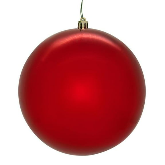 Vickerman N592003DSVL 8 in. Red Shiny Seamless UV Drilled Christmas Ornament Ball