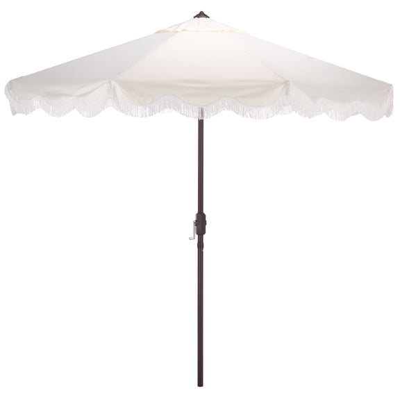Safavieh Outdoor Torsa 9ft Crank Umbrella, Ivory