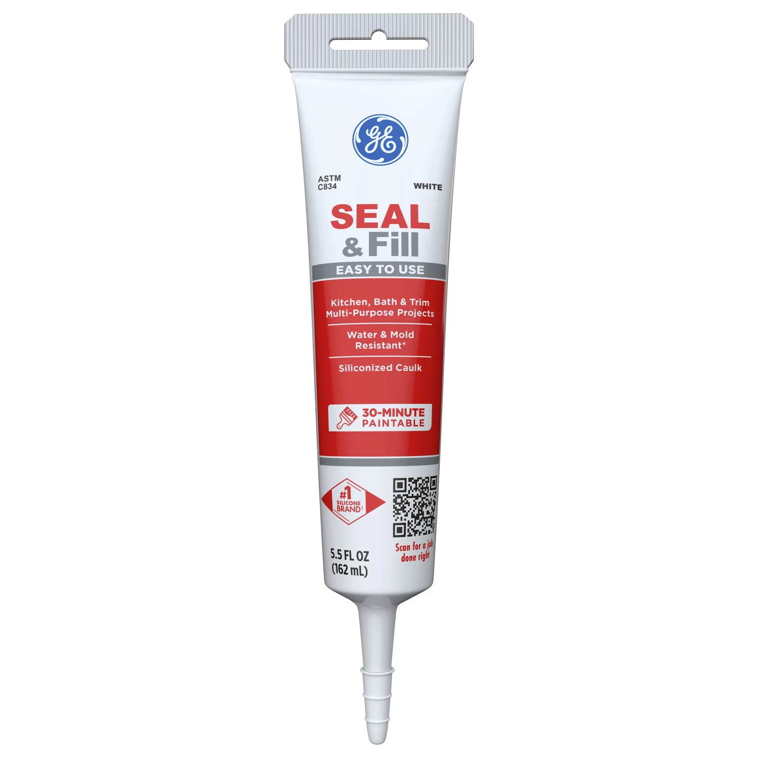 (3 pack) GE Seal And Fill Multipurpose Kitchen & Bath, Pack of 1, White 5.5 fl oz Tube