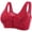 Red, variant on NIEWTR Front Closure Bras for Women No Underwire Comfort Lace Older Senior Wireless Snap Closing Bra(Purple,3XL)