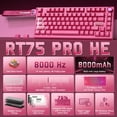 thumbnail image 2 of Teclado Gamer Inalámbrico YUNZII RT75 PRO Hall Effect Rosa, 2 of 9