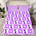 thumbnail image 2 of Homewish Cute Cartoon Cherry Full Size Sheets,Purple White Bed Sheets,Minimalist Checkered Sheet Sets For Girl Boys,Luxury Bedroom Decor,4pcs, 2 of 7