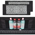 thumbnail image 1 of 2 Pcs Car Trunk Organizer, 55 x 25cm Car Trunk Net, Universal Velcro Trunk Net Bag, Elastic Luggage Net Storage Net with for Car/SUV, 1 of 5