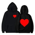 thumbnail image 5 of Kids Hoodie Valentine's Day Long Sleeve Hooded Pullover Heart Print Lightweight Black 3 Years-4 Years, 5 of 6