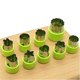thumbnail image 1 of Juego de cortadores de verduras y flores BRI Acero inoxidable verde 9 piezas, 1 of 5