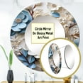 thumbnail image 3 of Designart "Flourishing Tranquil Blue And White Dogwood" Dogwood Rund Mirror For Wall Decor - Large White Round Printed Mirror - Traditional Round Office Mirror - 29" x 29", 3 of 6
