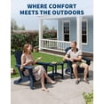 thumbnail image 6 of Folding Adirondack Chair Set of 4, HDPE Outdoor Patio Chair with Cup Holder, All Weather Resistent Wooden Textured for patios, Decks, Gardens, fire Pit, Navy Blue, 6 of 9