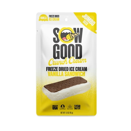 Sow Good Freeze Dried Jumbo Vanilla Crunch Cream Sandwich Sow Good Freeze Dried Jumbo Vanilla Crunch Cream Sandwich