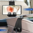 thumbnail image 3 of Raindrops 2pcs Car Back Seat Headrest Hooks Metal Black Space Utilization For Travel, 3 of 8