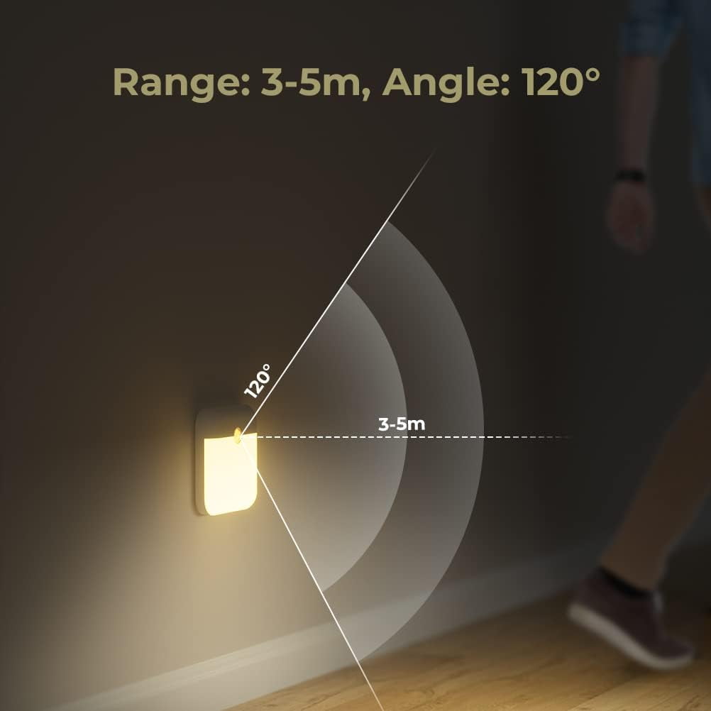 LED Night Light, Indoor Motion Sensor Lamp, Automatic Night Light with Magnetic Attachment, Children's Night Light for Baby Room, Kitchen, Hallway, Staircase, Living Room (Set of 2)