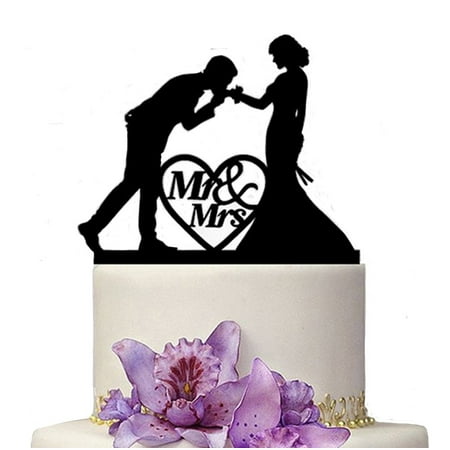 Kissing Couple Cake Topper - Buythrow Acrylic Kissing My Love Wedding Couple Wedding Decoration Cake Topper for Wedding Engagement Bridal Shower Wedding