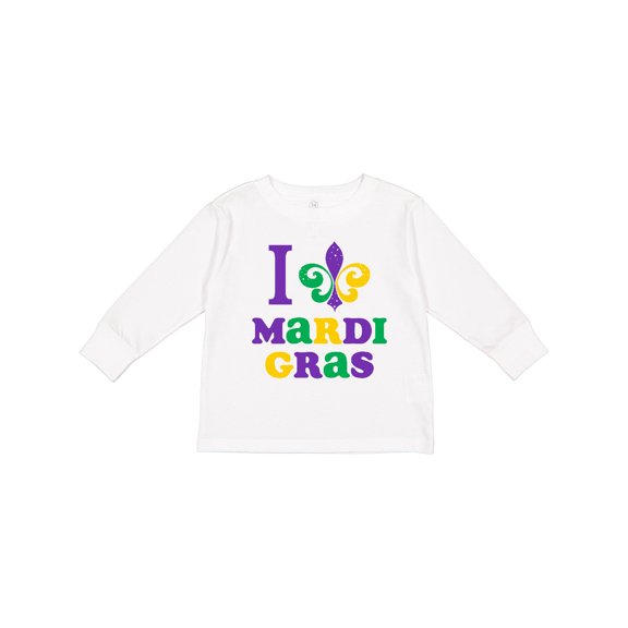 Inktastic I Love Mardi Gras Boys or Girls Long Sleeve Toddler T-Shirt