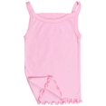 thumbnail image 5 of ToBeInStyle Girls' Pack of 4 Ultra-Soft Cotton Spaghetti Strap Cami Tops w/ Ruffle Hem - Pastel - 4 Years Old, 5 of 5
