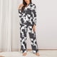 thumbnail image 2 of Balery Black And White Sheeps Conjunto de Pijama con Estampado para Mujer, Conjunto de Dos Piezas con Manga Larga, Ropa de Dormir Suave con Bolsillos, Pijamas Cómodos-Large, 2 of 7