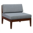 thumbnail image 1 of Linon Morningside Chaise Centrale d'Extérieur en Bois d'Acacia avec Coussins Gris en Noyer, 1 of 10